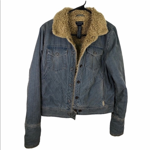 AMERICAN Eagle Suede Denim Look Jacket - Picture 1 of 6